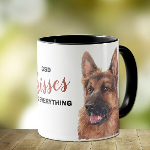 Tyska Shepherd Hund Kisses Fix Allt Mugg
