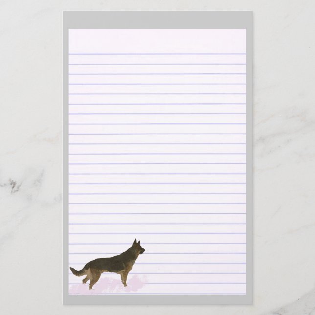 Tyska Shepherd Hund Led Stationery Brevpapper (Framsida)