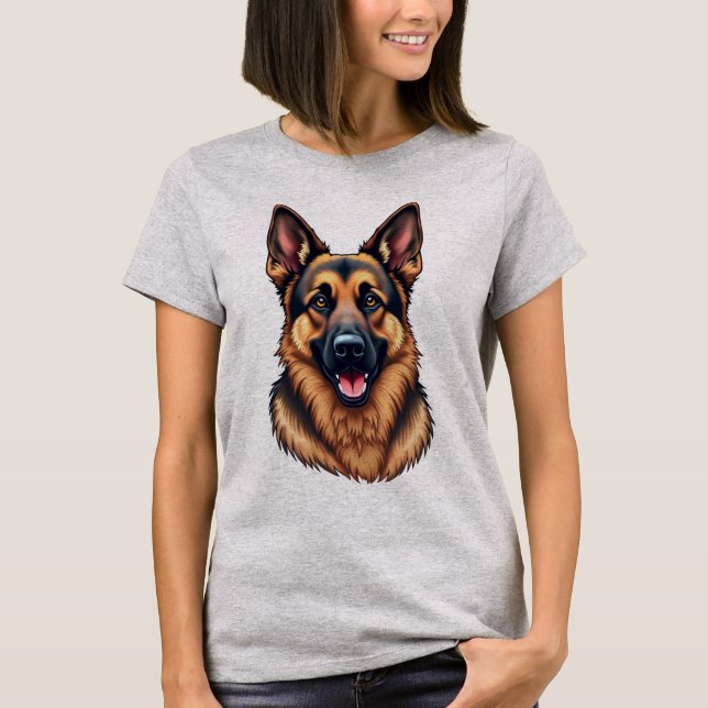 Tyska Shepherd Hund - Loyal & Intelligent Hund Kär T Shirt (Framsida)