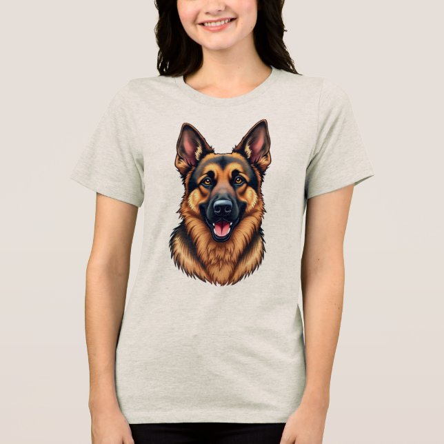Tyska Shepherd Hund - Loyal & Intelligent Hund Kär T Shirt (Framsida)