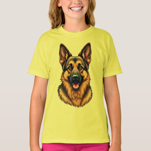 Tyska Shepherd Hund - Loyal & Intelligent Hund Kär T Shirt (Framsida)