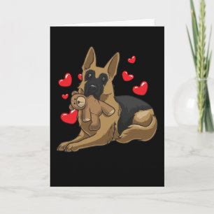 Tyska Shepherd Hund med hjärtan Kort