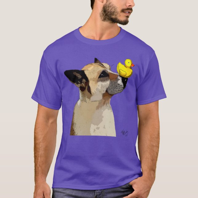 Tyska shepherd Hund och Anka Tee Shirt (Framsida)