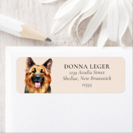 Tyska Shepherd Hund Personlig Adress Returadress Etikett