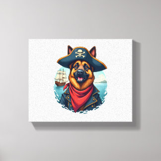Tyska shepherd Hund Pirat Canvastryck