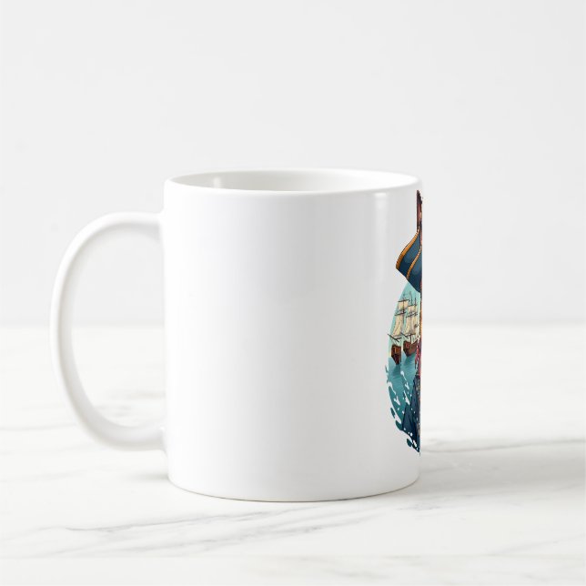 Tyska shepherd Hund Pirat Kaffemugg (Vänster)