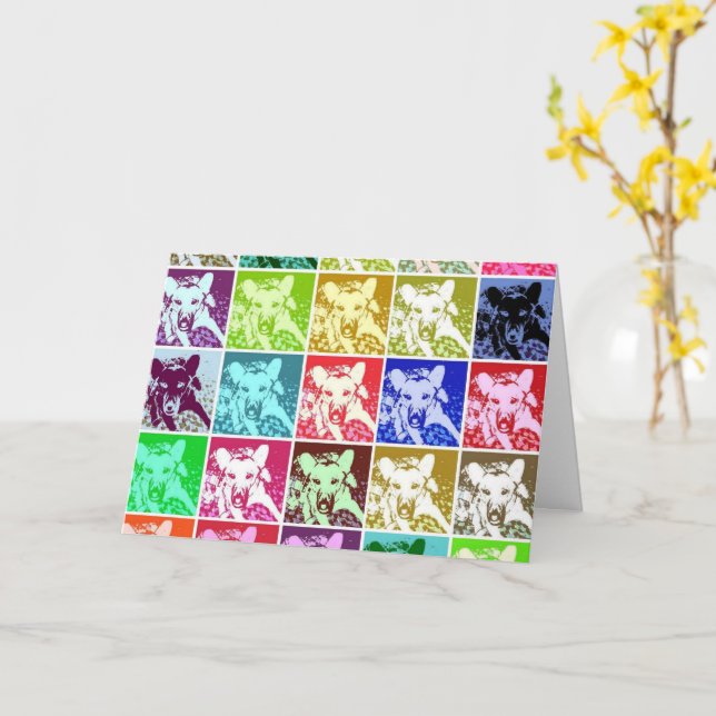 Tyska shepherd Hund Pop Art över Backe-födelsedage Kort (Gul blomma)