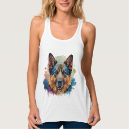 Tyska Shepherd-hund presentidéer Linne Med Racerback