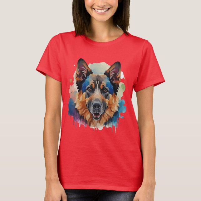 Tyska Shepherd-hund presentidéer T Shirt (Framsida)
