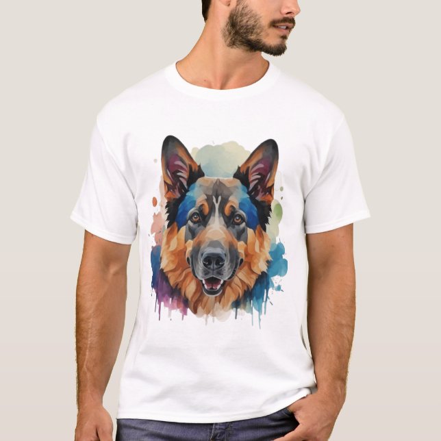 Tyska Shepherd-hund presentidéer T Shirt (Framsida)