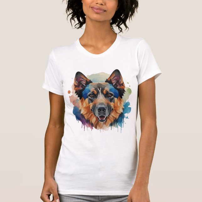 Tyska Shepherd-hund presentidéer T Shirt (Framsida)