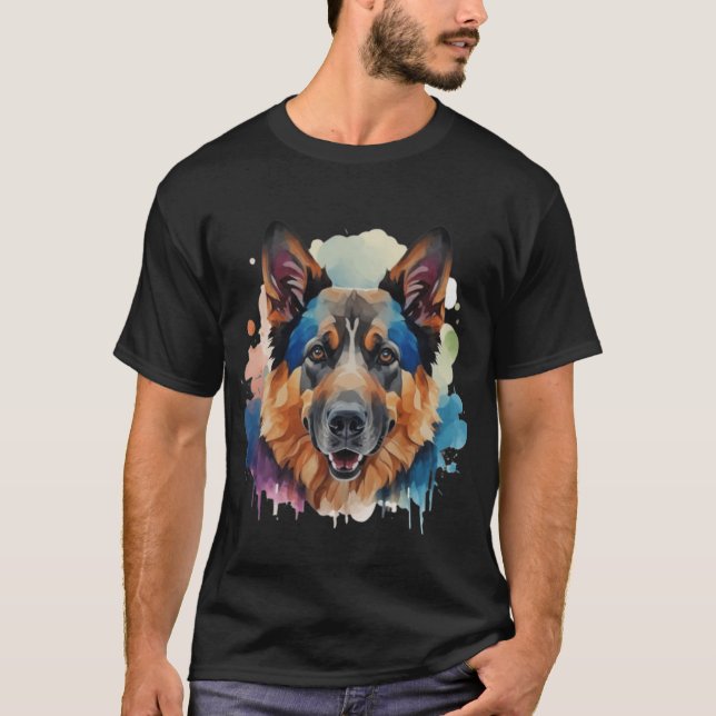 Tyska Shepherd-hund presentidéer T Shirt (Framsida)