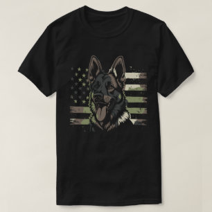 Tyska Shepherd Hund USA Amerikanska Flagga 4 juli T Shirt