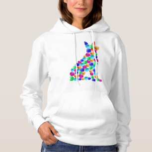 Tyska shepherd hund Vattenfärgsfärgpunktstext T Shirt