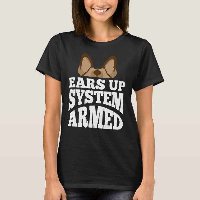 Tyska Shepherd Hund Watchdog Home Security System T Shirt (Framsida)