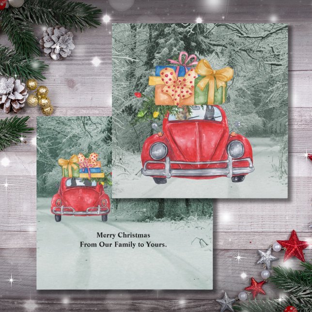 Tyska Shepherd Hundar jul - Jul - Hem, ZK (German Shepherd Dogs Christmas Driving Home Card)