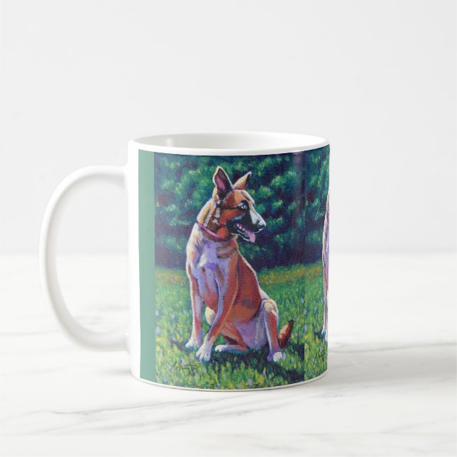 Tyska shepherd i Fält Kaffemugg (Vänster)