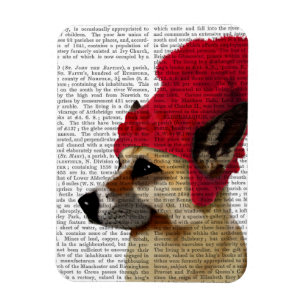 Tyska shepherd i Red Wooly Hat Magnet