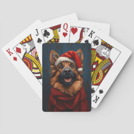 Tyska shepherd i Santa Hat Casinokort