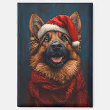 Tyska shepherd i Santa Hat
