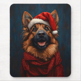 Tyska shepherd i Santa Hat Musmatta
