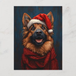 Tyska shepherd i Santa Hat Vykort