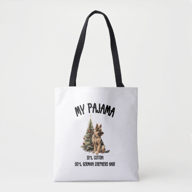 Tyska shepherd & jul, Rolig hund design för Tygkasse (Framsida)
