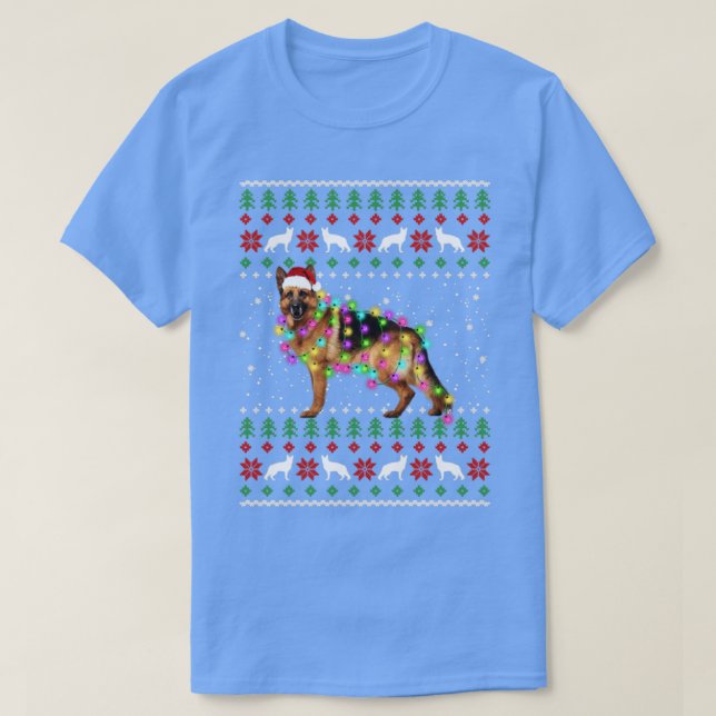 Tyska shepherd-julen Ljus T Shirt (Design framsida)