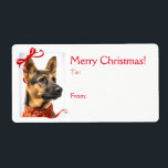Tyska shepherd-julklappen Stickers Fraktsedel<br><div class="desc">De här julklapparna är en perfekt som passar vår tyska Shepherd-julklapp papper.</div>