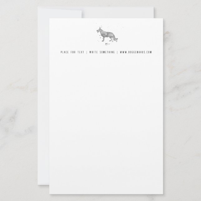 Tyska Shepherd Letterhead Brevpapper (Framsida)