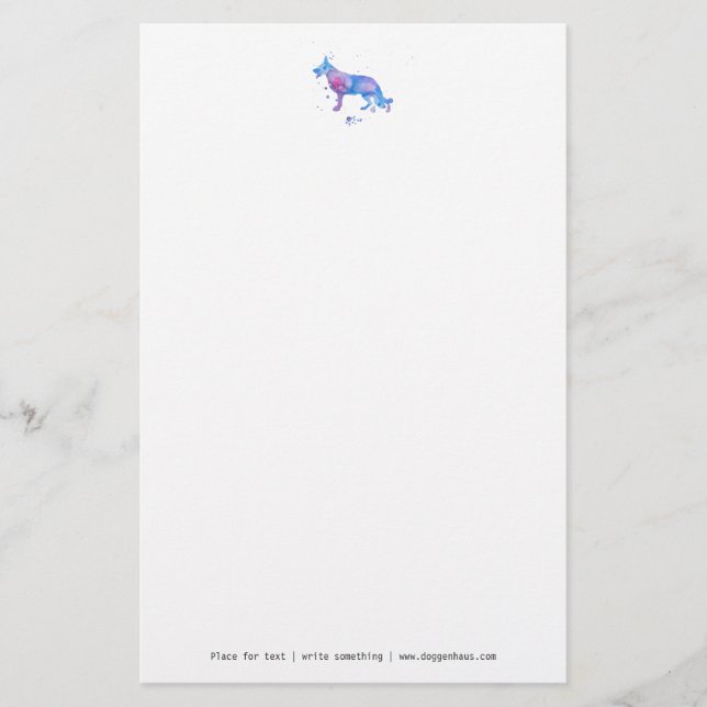 Tyska Shepherd Letterhead Brevpapper (Framsida)