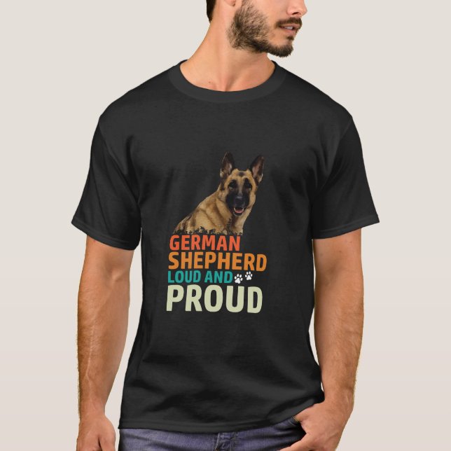 Tyska shepherd Loud och Proud T Shirt (Framsida)