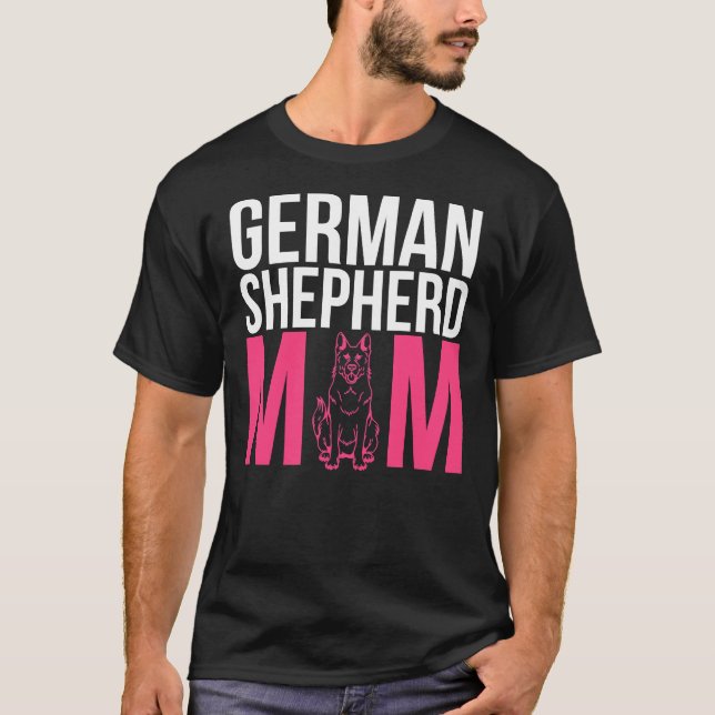 Tyska shepherd Mamma 1021 T Shirt (Framsida)