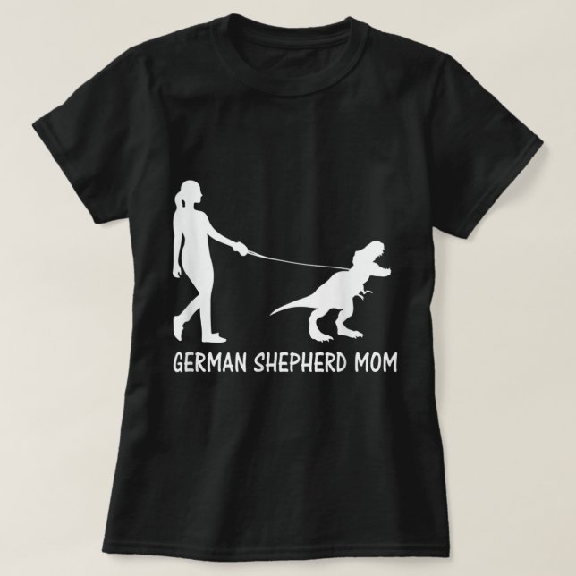 Tyska Shepherd Mamma Dinosaur GSD Owners Trex Wome T Shirt (Design framsida)
