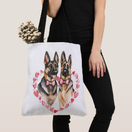 Tyska Shepherd Mamma Hund Parents Kärlek Watercolo Tygkasse