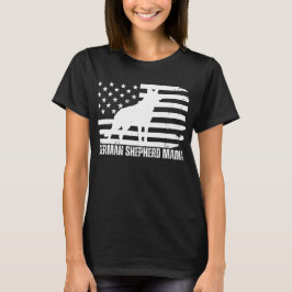 Tyska shepherd Mamma, USA flagga, Patriotic Hund M T Shirt