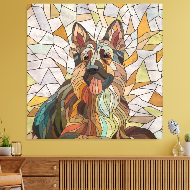 Tyska shepherd - Mosaic Art Canvastryck (Insitu (Vardagsrum))