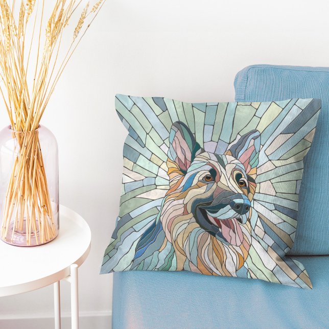 Tyska shepherd - Mosaic Art Kudde (Skapare uppladdad)