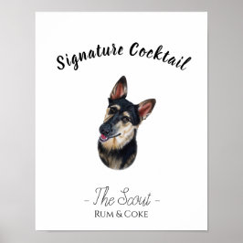 Tyska Shepherd Namnteckning Drink-tecken Poster