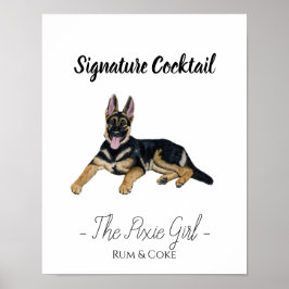 Tyska Shepherd Namnteckning Drink-tecken Poster
