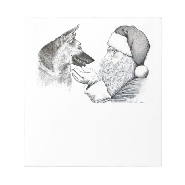 Tyska shepherd och Jultomten Anteckningsblock (Framsida)