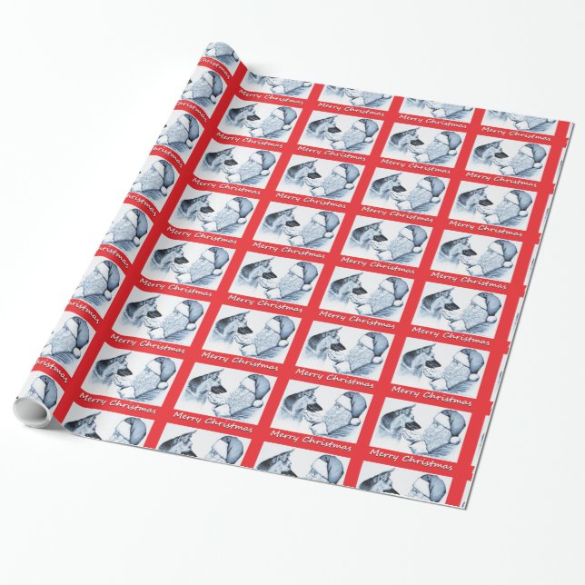 Tyska Shepherd och Jultomten God jul Presentpapper (Utrullad)