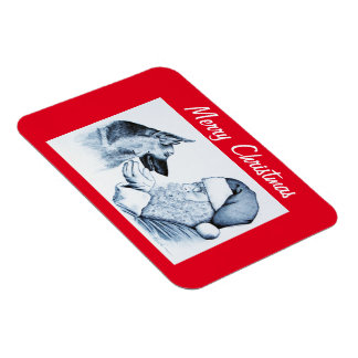 Tyska shepherd och Jultomten Magnet