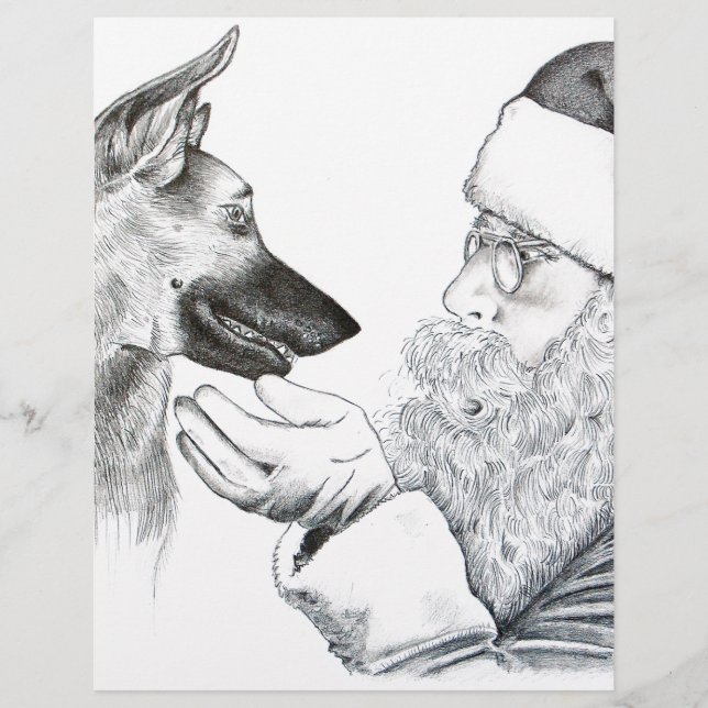Tyska shepherd och Santa (Framsida)