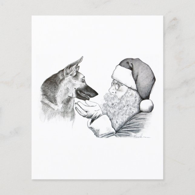 Tyska shepherd och Santa (Framsida)