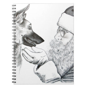 Tyska shepherd och Santa Anteckningsbok Med Spiral
