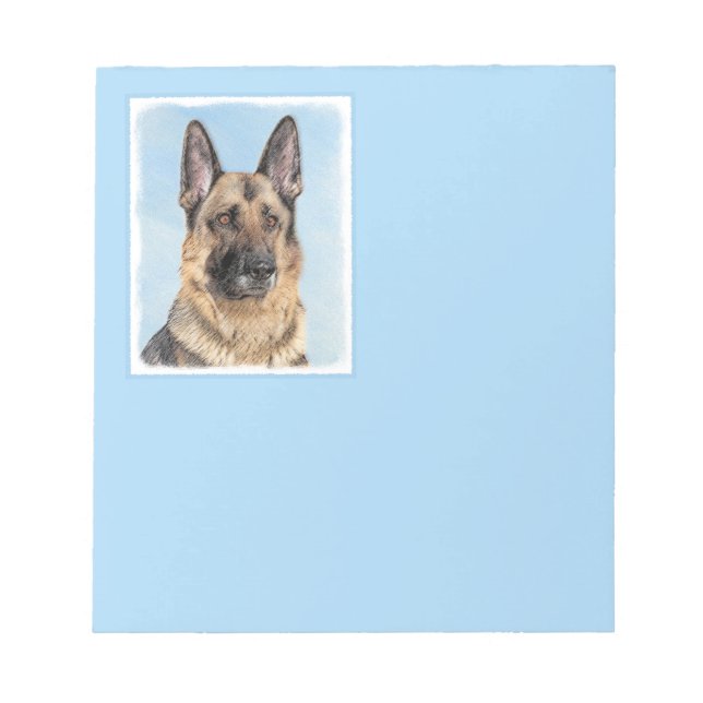 Tyska shepherd Painting - Cute Original Hund Art Anteckningsblock (Framsida)