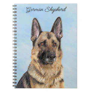 Tyska shepherd Painting - Cute Original Hund Art Anteckningsbok
