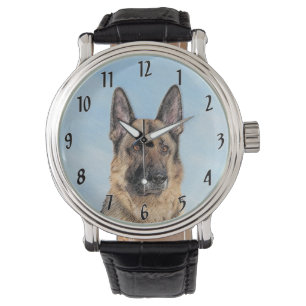Tyska shepherd Painting - Cute Original Hund Art Armbandsur