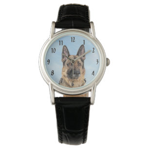 Tyska shepherd Painting - Cute Original Hund Art Armbandsur